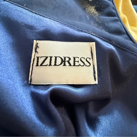 NWT Izidress Navy Lace-Detail Maxi Dress with Scoop Neck Sz M - Picture 6 of 7